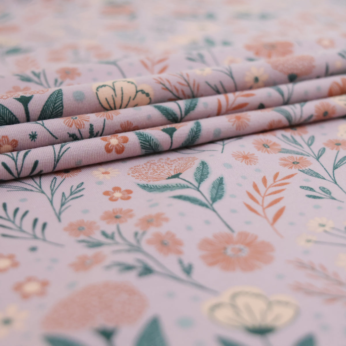Jersey fleuri fond rose