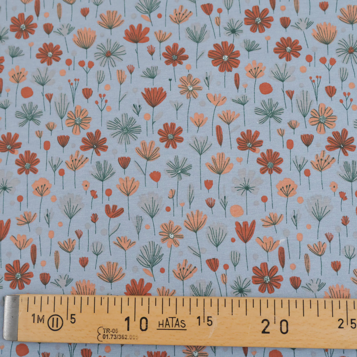 Jersey fleuri fond bleu