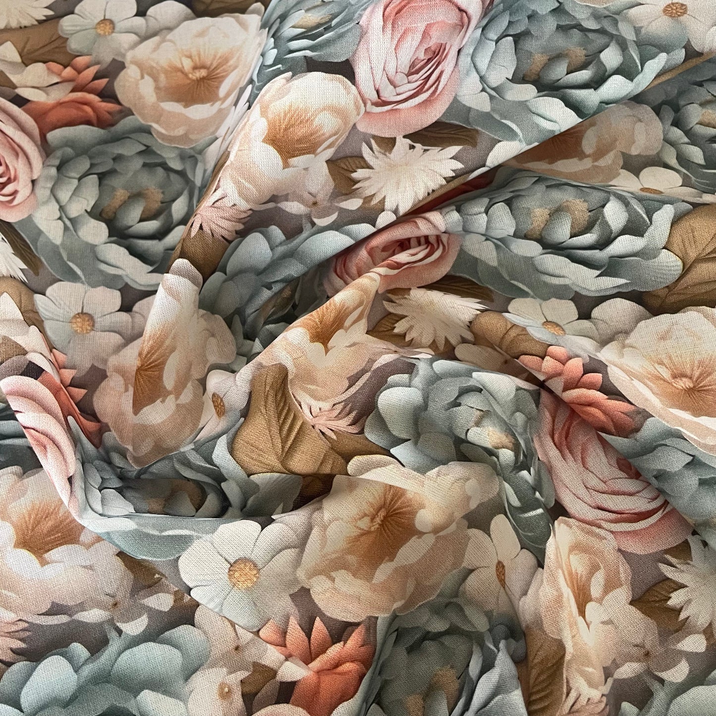 Coton cretonne salmon 3D