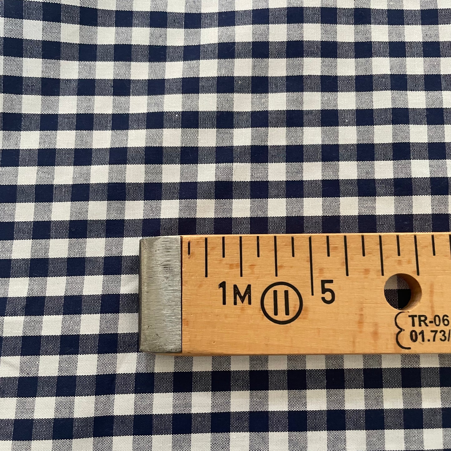 Coton vichy bleu marine 6/6