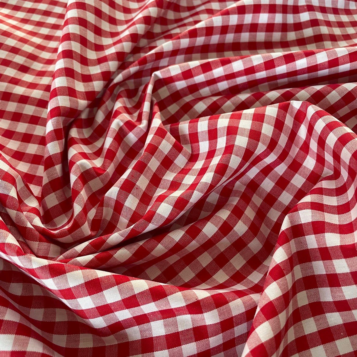 Coton vichy rouge 6/6