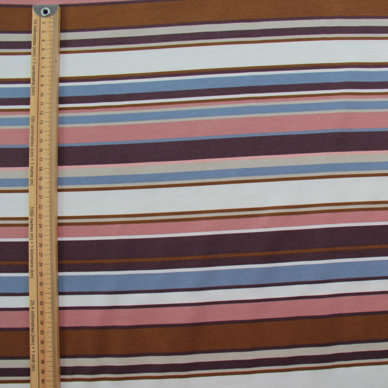 Jersey imprimé rayure marron