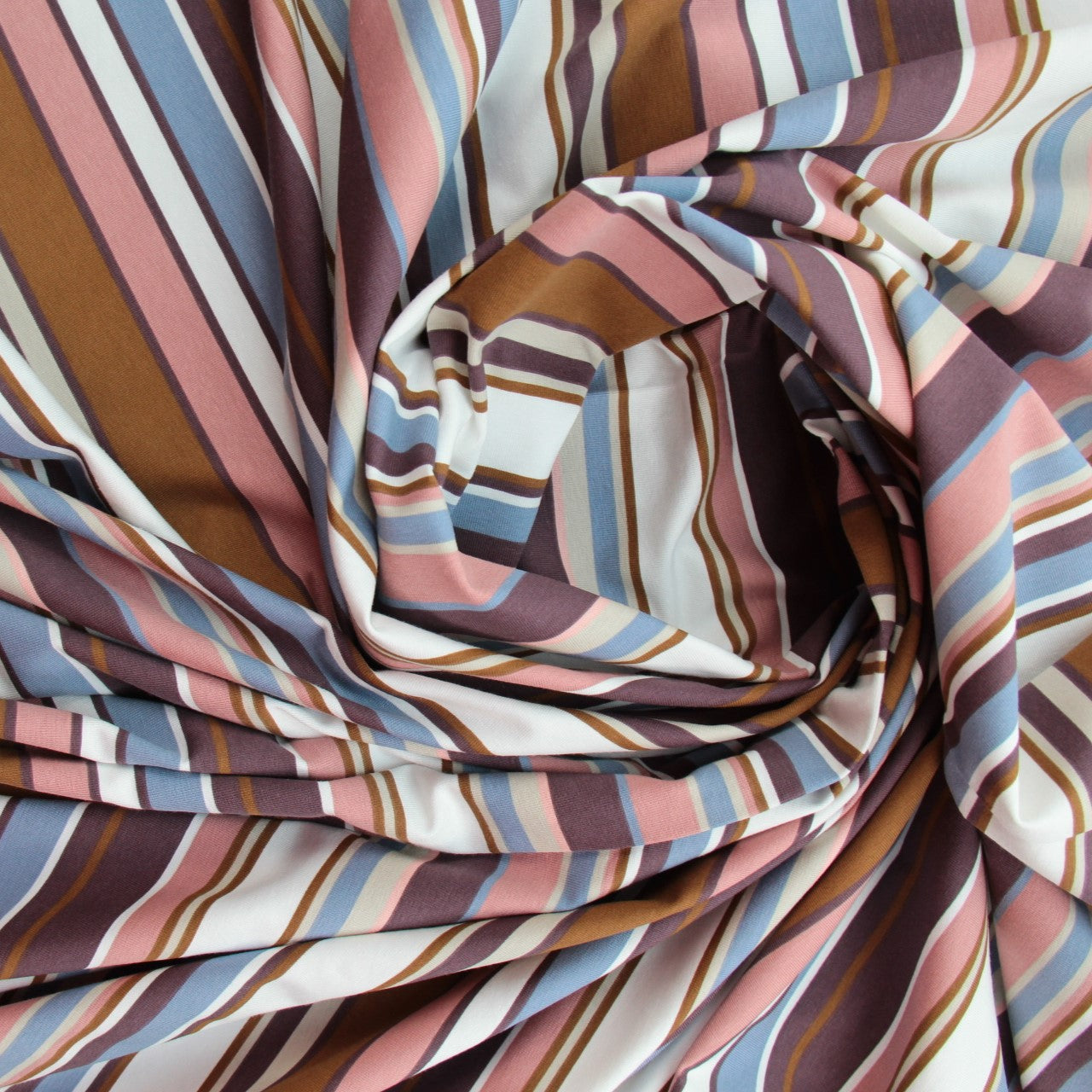 Jersey imprimé rayure marron