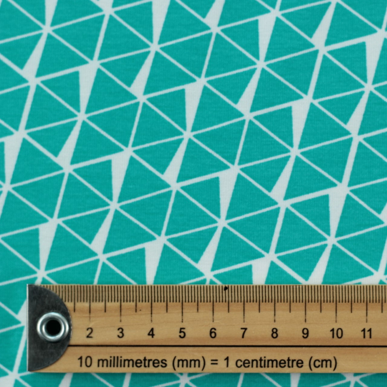 Jersey imprimé triangle turquoise