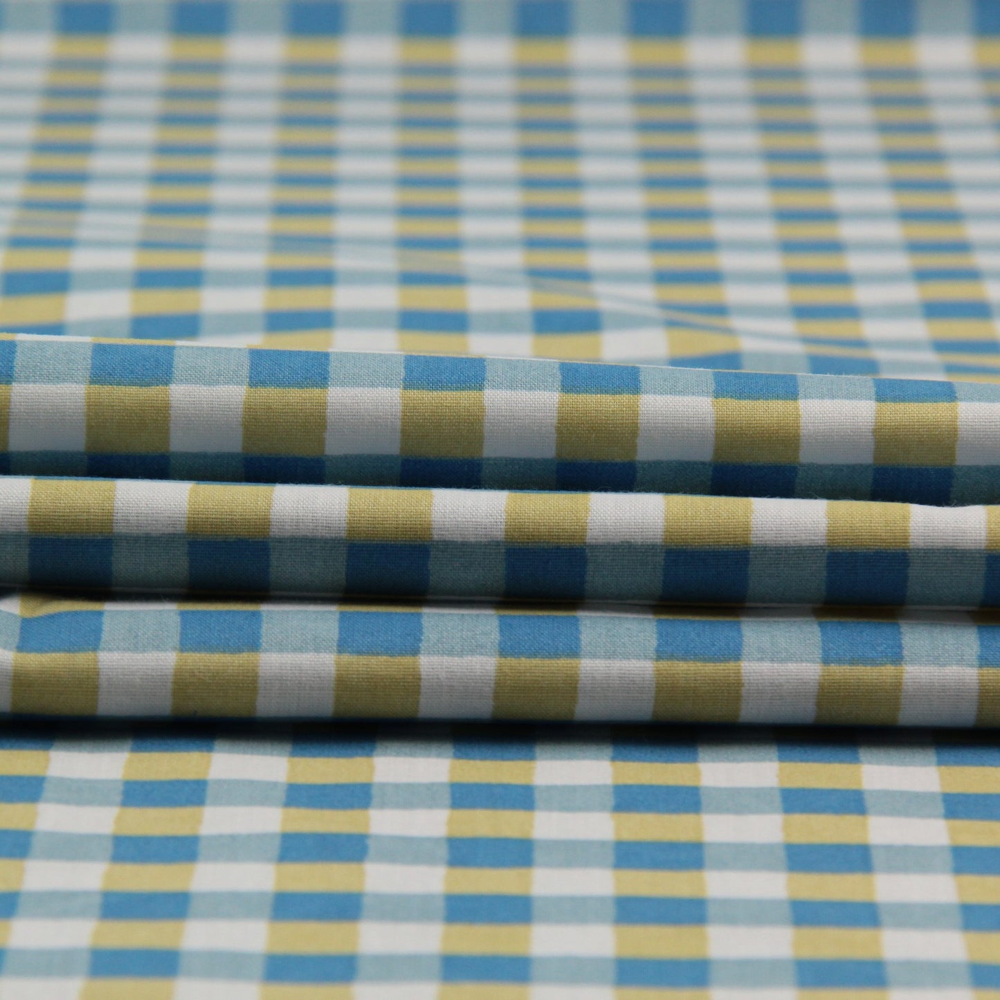 Coton carreaux bleus