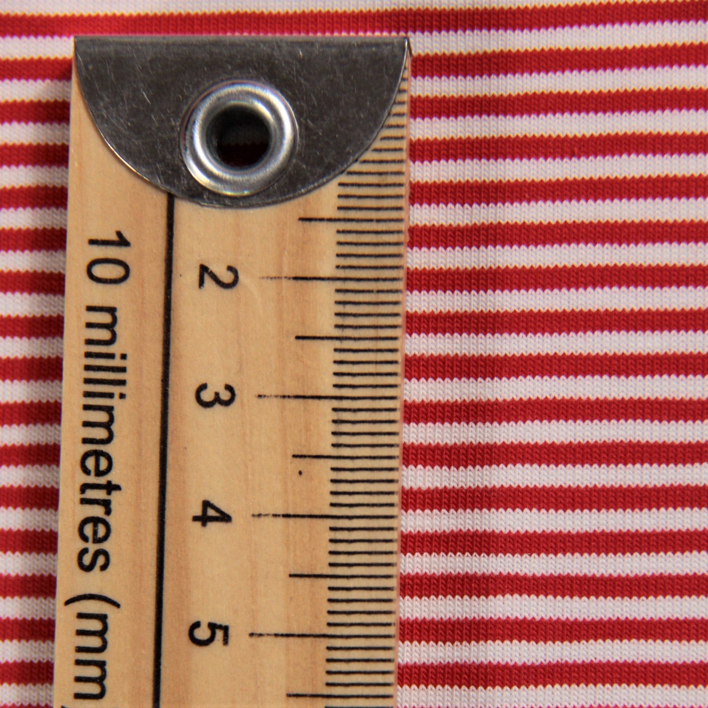 Jersey imprimé rayure rouge 2mm
