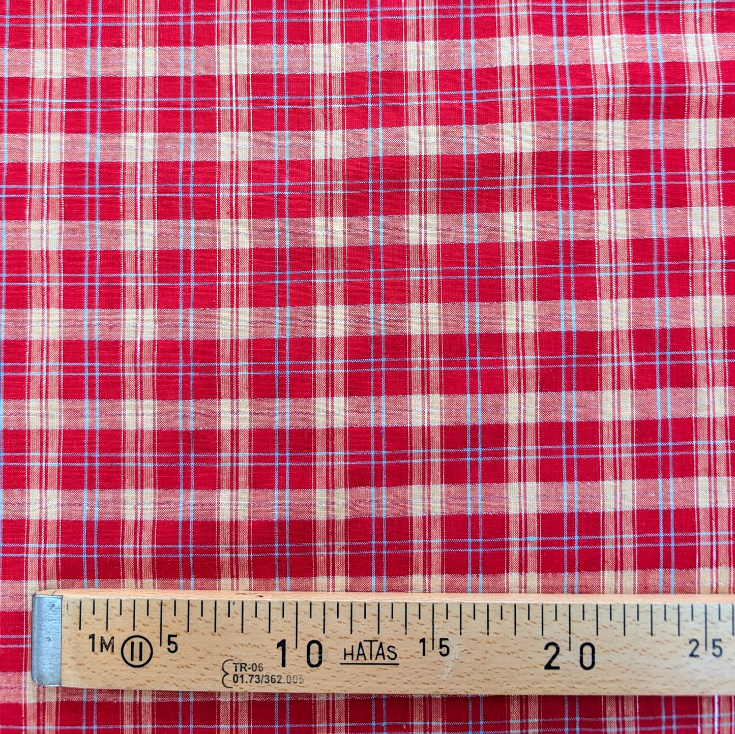 Coton esprit tartan écossais rouge avec fil lurex argenté