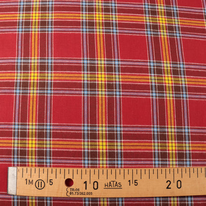 Coton carreaux rouge et jaune