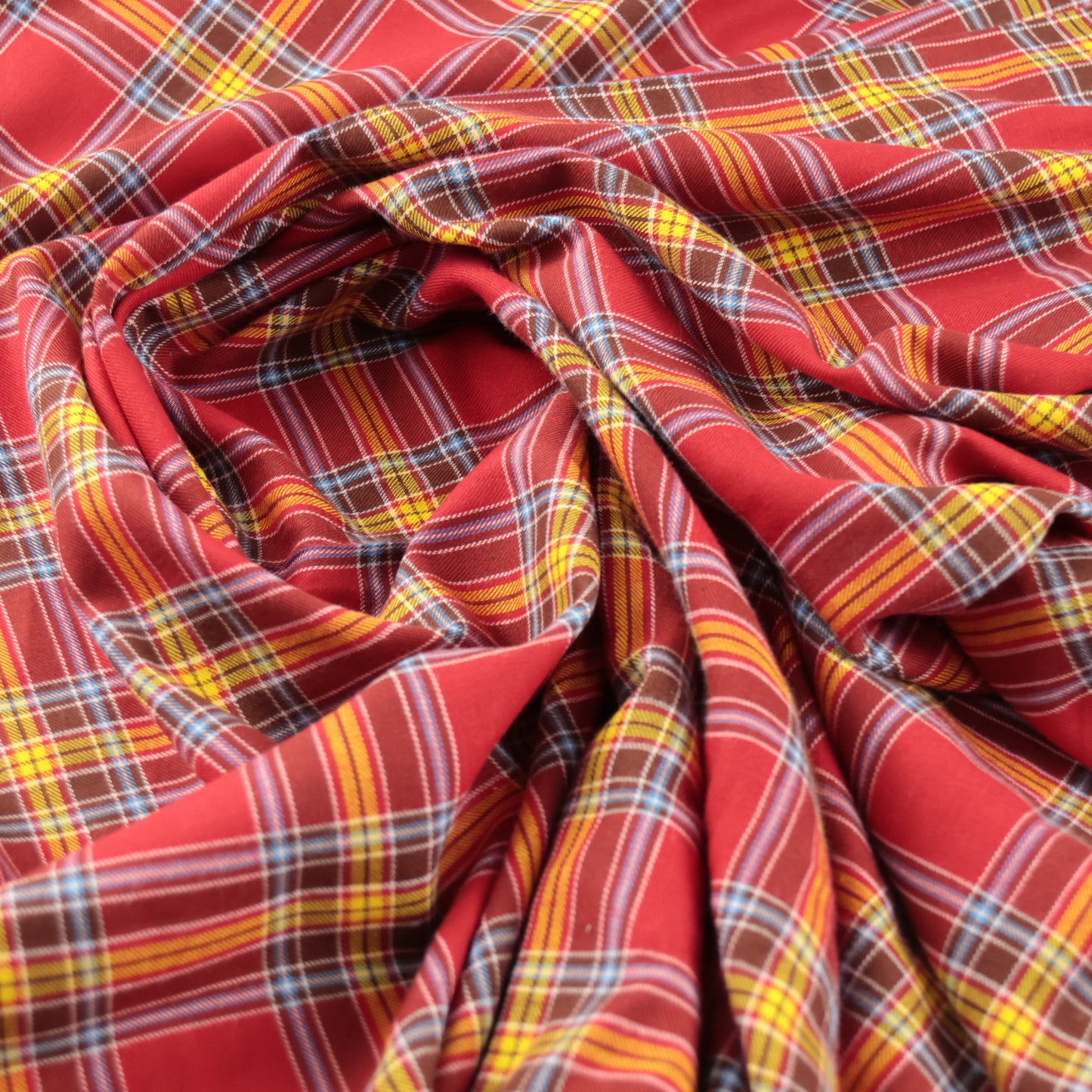 Coton carreaux rouge et jaune