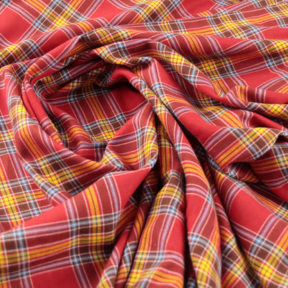 Coton carreaux rouge et jaune