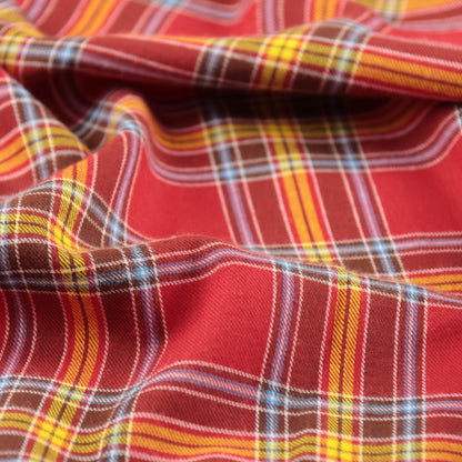 Coton carreaux rouge et jaune