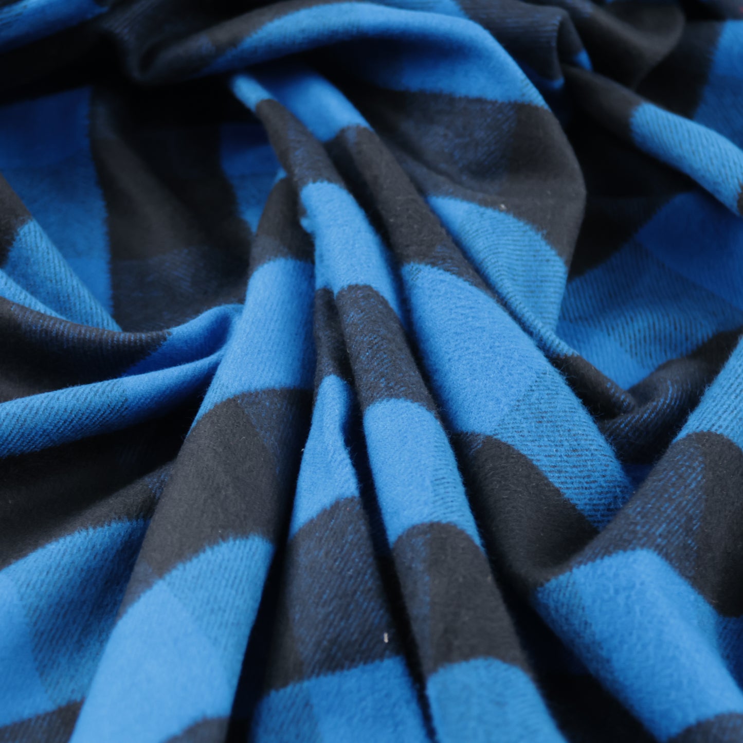 Coton carreaux bleus et noirs