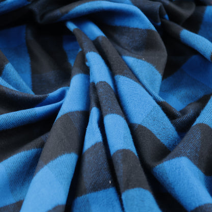 Coton carreaux bleus et noirs