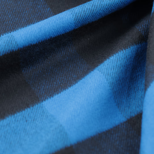 Coton carreaux bleus et noirs