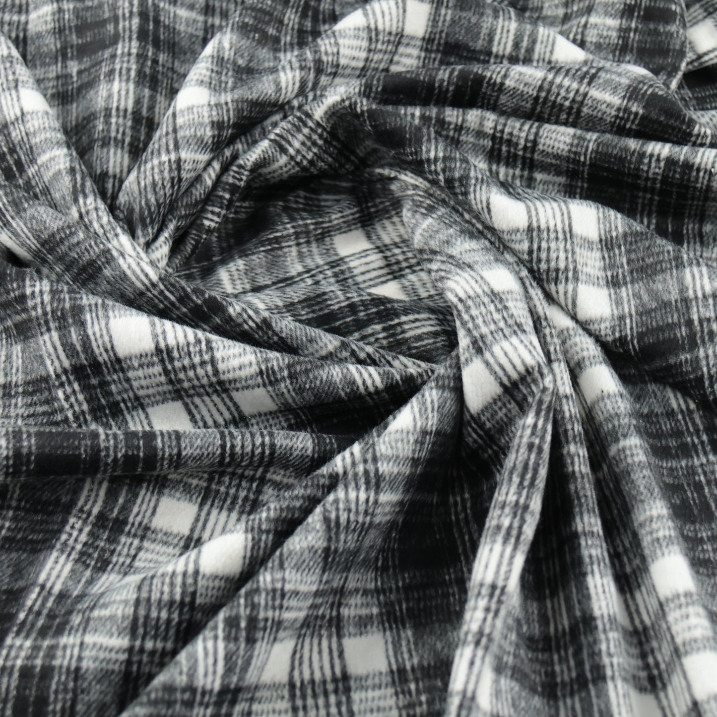 Coton carreaux gris et blanc