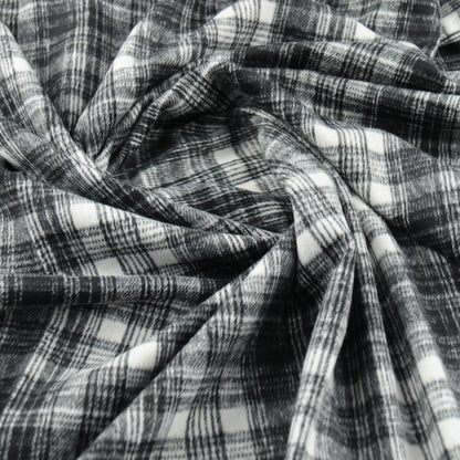 Coton carreaux gris et blanc