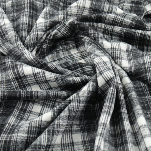Coton carreaux gris et blanc