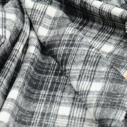 Coton carreaux gris et blanc