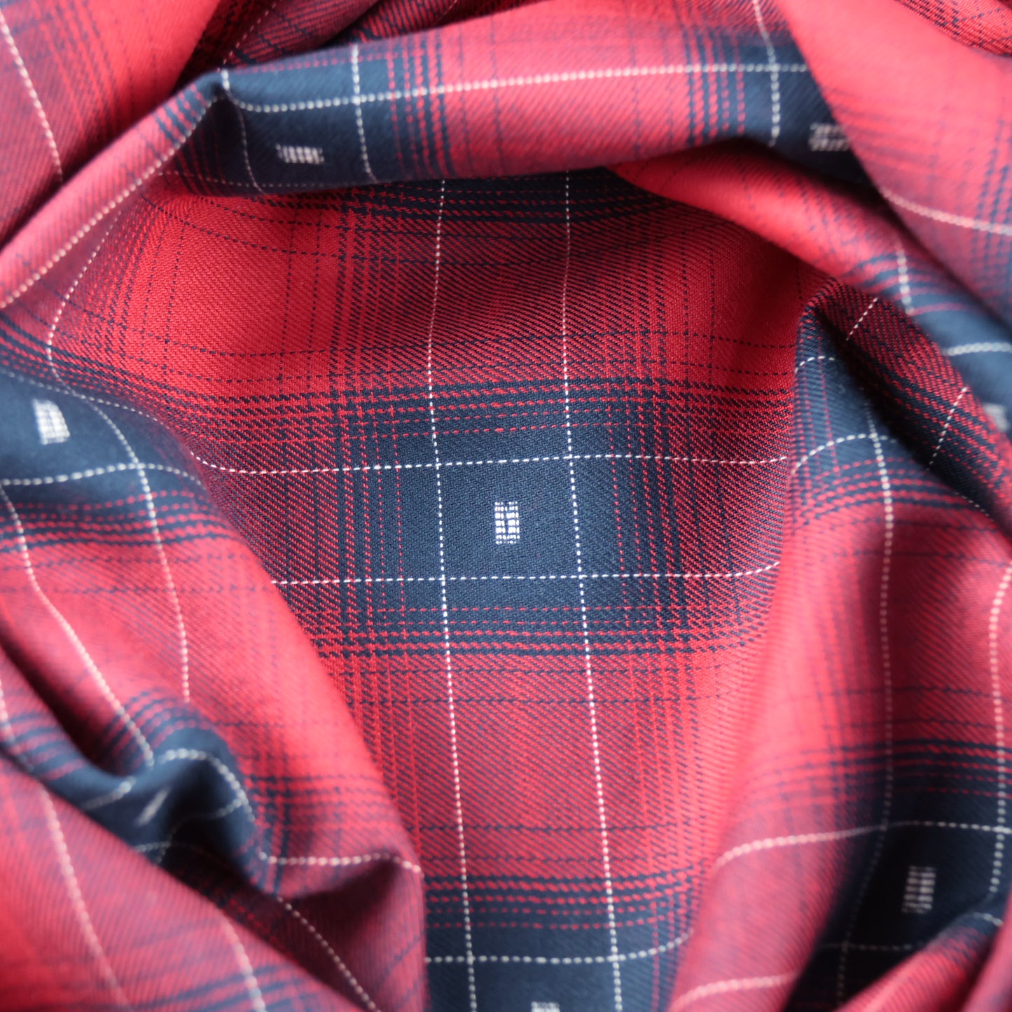 Coton carreaux bleu et rouge