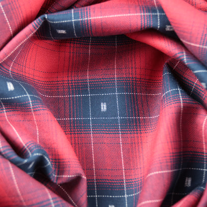 Coton carreaux bleu et rouge