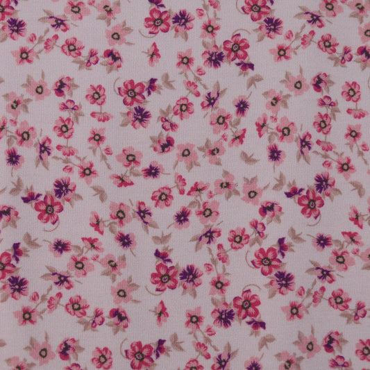 Jersey imprimé fleuri rose