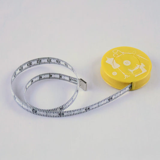 Mètre ruban de couture rétractable jaune
