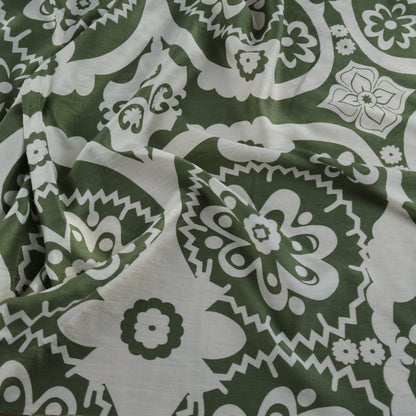 Lin viscose écru et kaki LV011