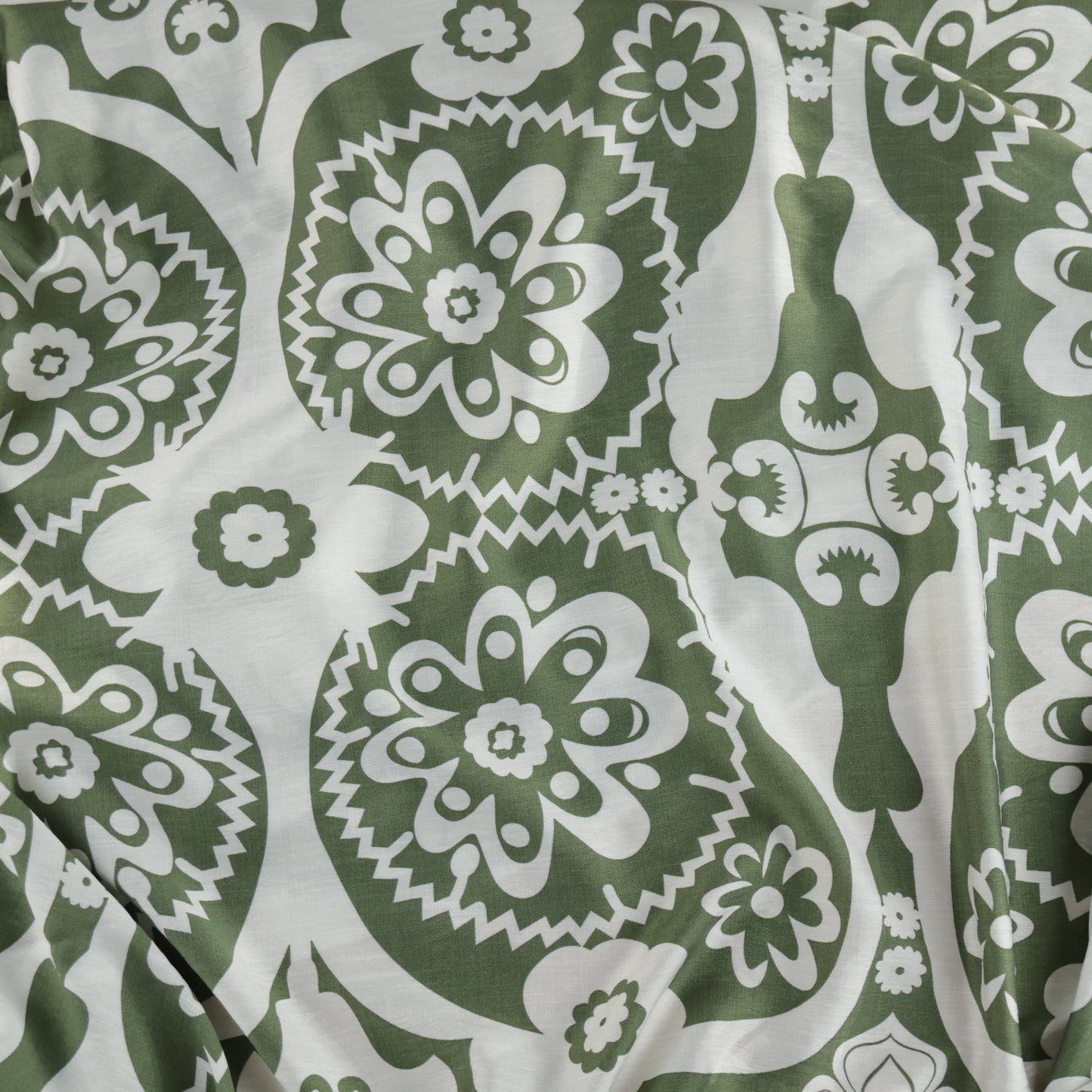 Lin viscose écru et kaki LV011