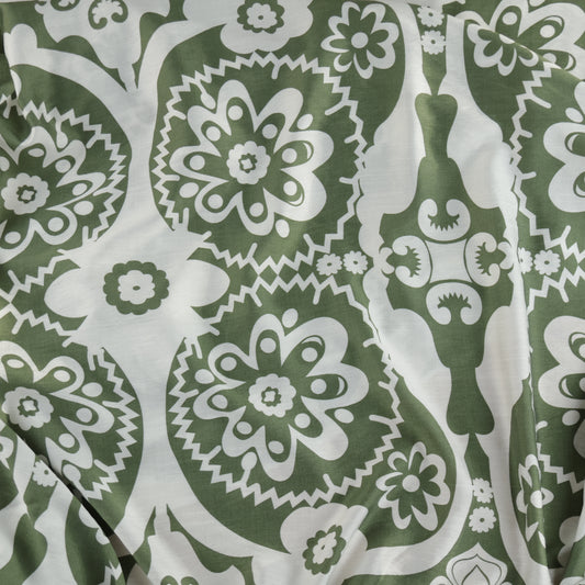 Lin viscose écru et kaki LV011