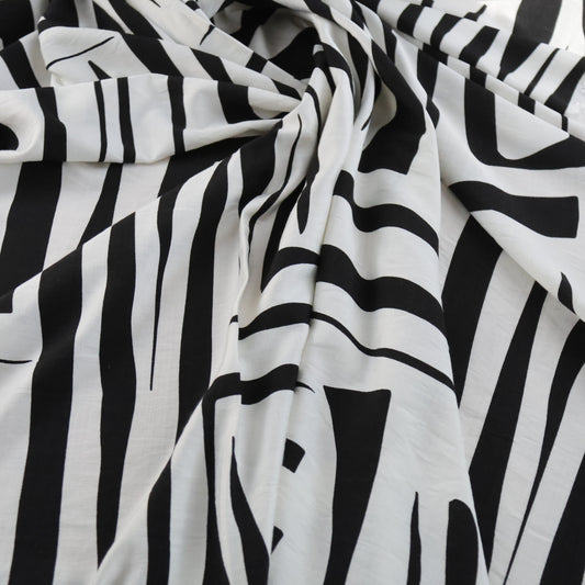 Lin viscose écru et noir LV010