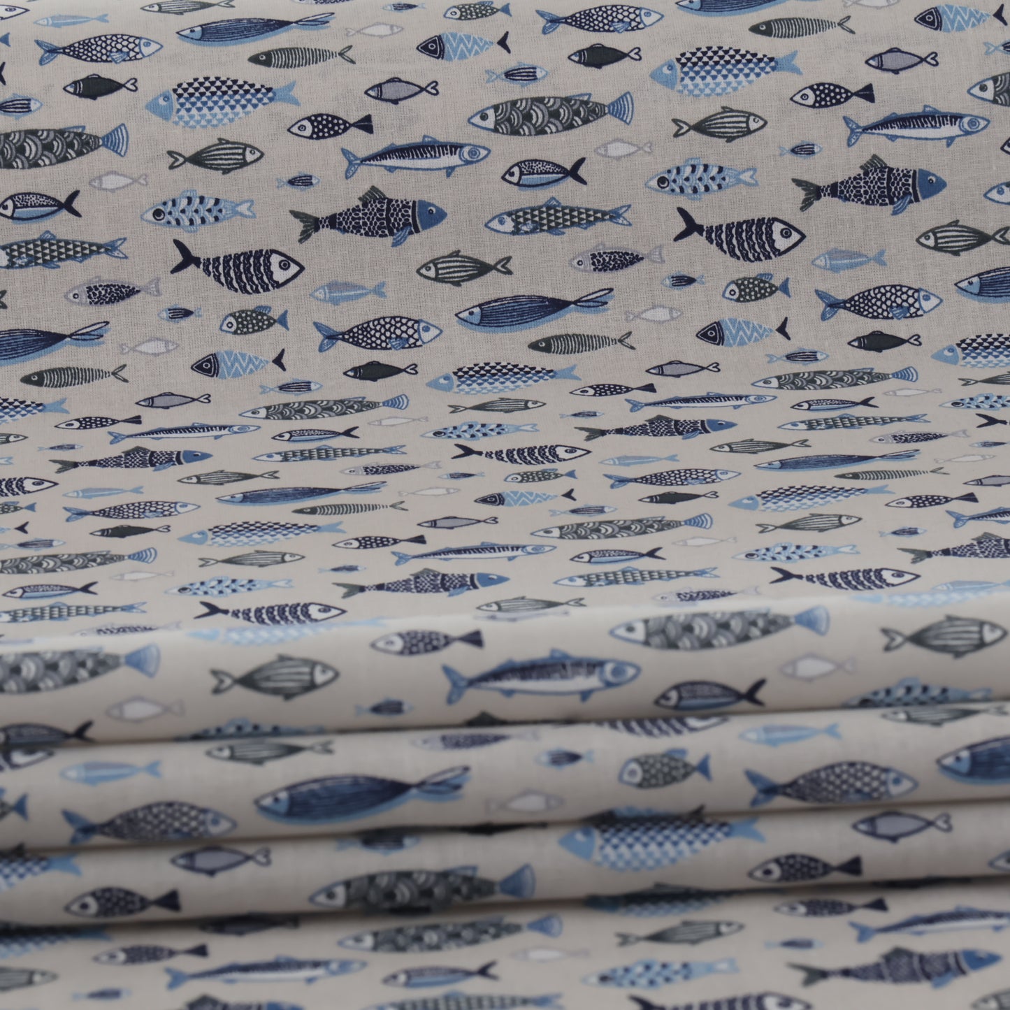 Coton poissons bleus