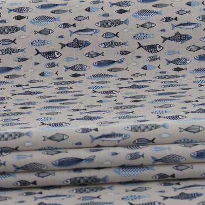 Coton poissons bleus