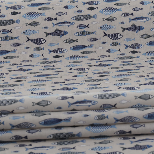 Coton poissons bleus