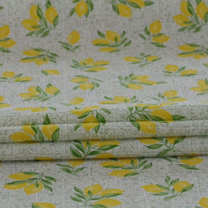 Coton citron jaune ALGARVE sur fond carré gris