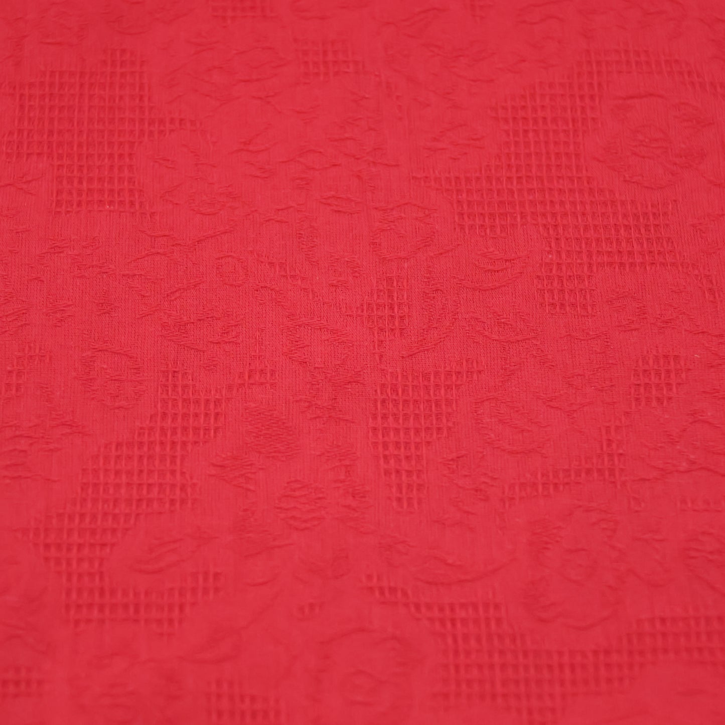 Popeline jacquard rouge
