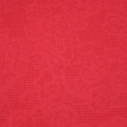 Popeline jacquard rouge