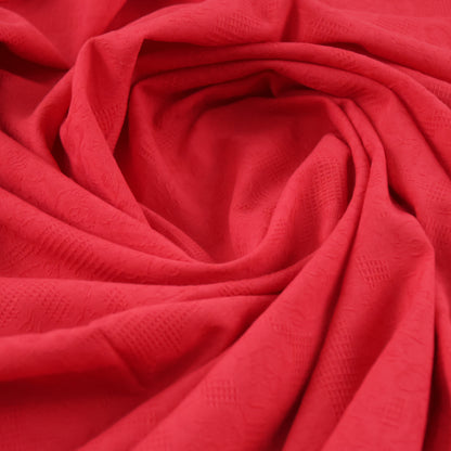 Popeline jacquard rouge