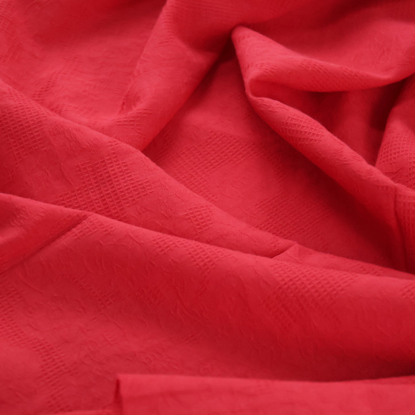 Popeline jacquard rouge