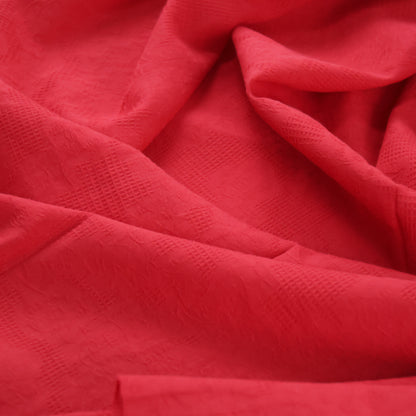 Popeline jacquard rouge