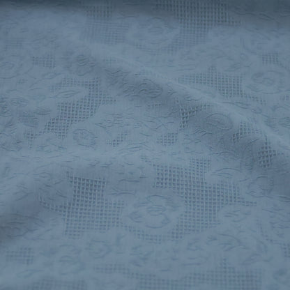 Popeline jacquard bleue
