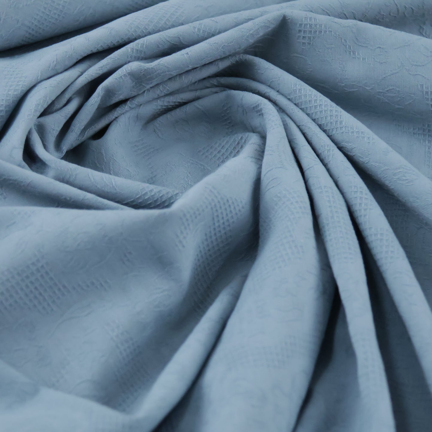 Popeline jacquard bleue