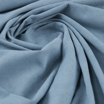 Popeline jacquard bleue