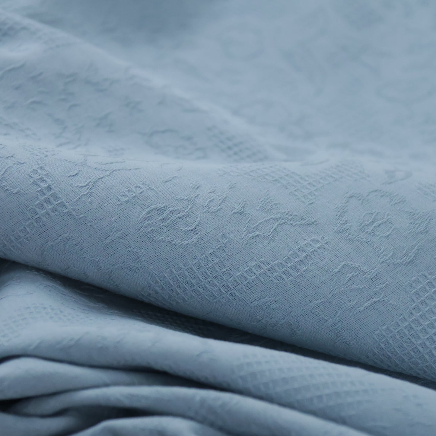 Popeline jacquard bleue