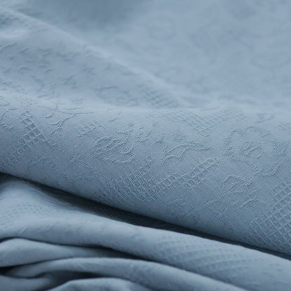 Popeline jacquard bleue