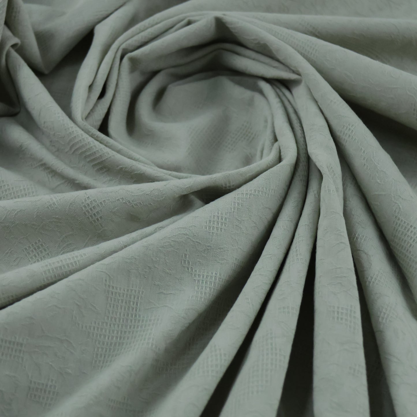 Popeline jacquard vert amande
