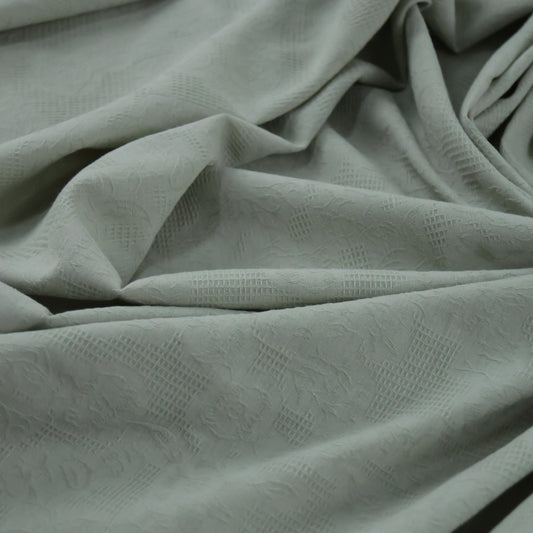 Popeline jacquard vert amande