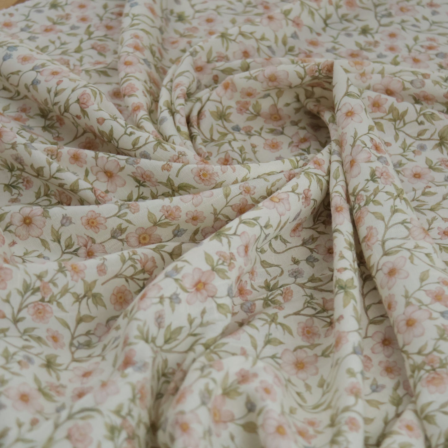 Lin viscose fleuri