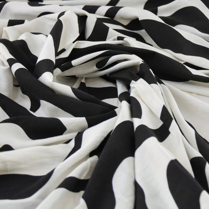Lin viscose écru et noir LV017