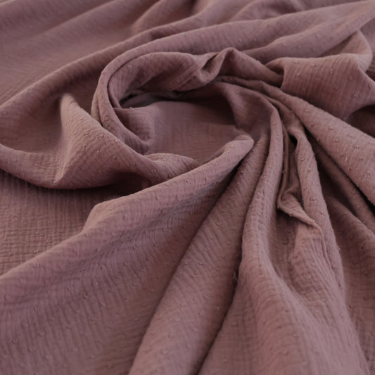 Double gaze plumetis vieux rose