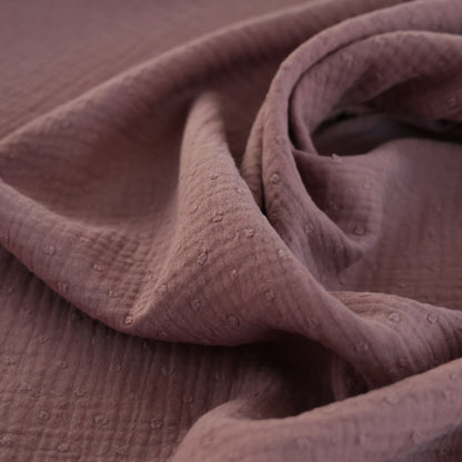 Double gaze plumetis vieux rose